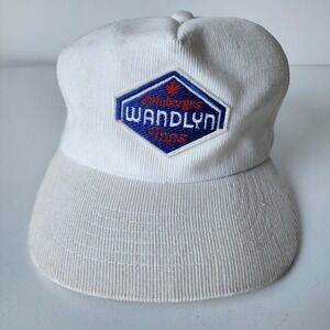 Vintage Auberges Wandlyn Inns Trucker‎ Hat Corduroy 80s SnapBack Patch Cap White